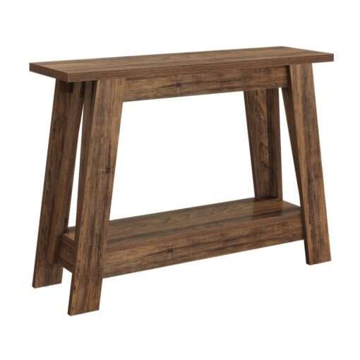 Bragg Delaney 2-Tier Farmhouse Entryway Console Table, Timber Brown