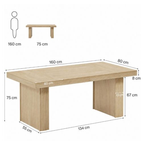 Bragg Hawthorne 160cm Executive Computer Desk, Sand Brown - Image 7