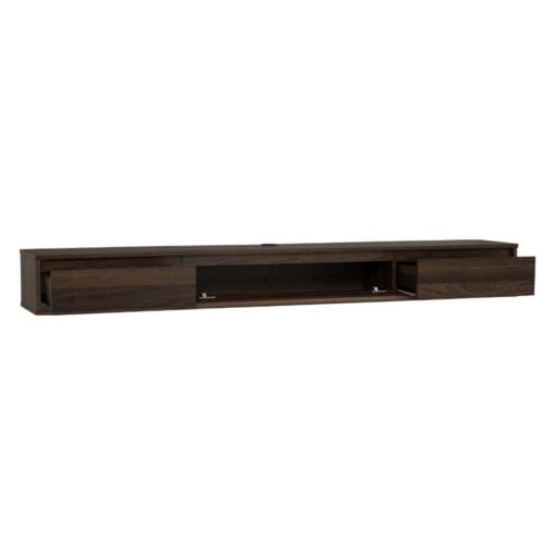 Bragg Hirado 1.8m Wall-Mounted Floating TV Stand, Walnut Brown