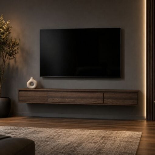 Bragg Hirado 1.8m Wall-Mounted Floating TV Stand, Walnut Brown