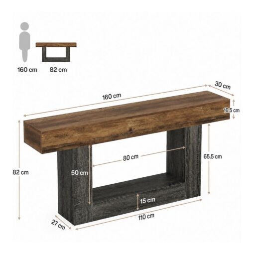 Bragg Keswick 2-Tier Farmhouse Console Table