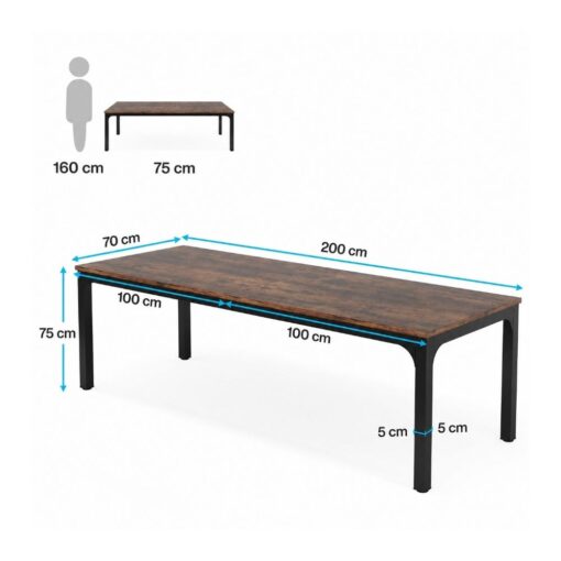Bragg Kingsley 6-Seater Executive Desk & Conference Table, Rustic Brown & Black