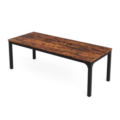 Bragg Kingsley 6-Seater Executive Desk & Conference Table, Rustic Brown & Black