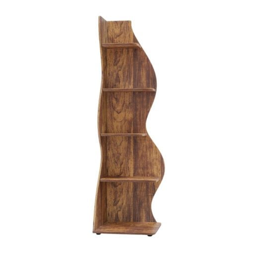 Bragg Malibu 5-Tier Wavy Corner Display Shelf, Brown