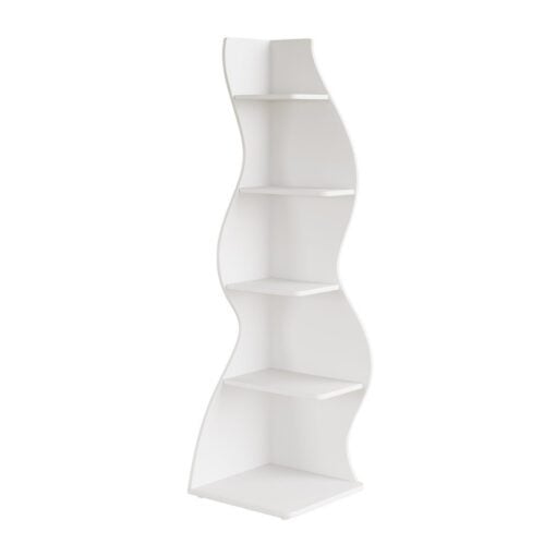 Bragg Malibu 5-Tier Wavy Corner Display Shelf, White - Image 3