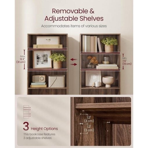 Bragg Shelby 5-Shelf Open Storage Bookcase, 134cm, Walnut