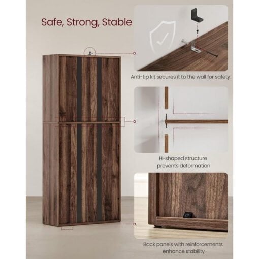 Bragg Shelby 5-Shelf Open Storage Bookcase, 134cm, Walnut