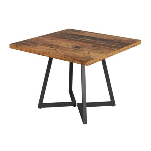 Bragg Tivoli Square Dining Table with Metal Legs, Rustic Brown & Black