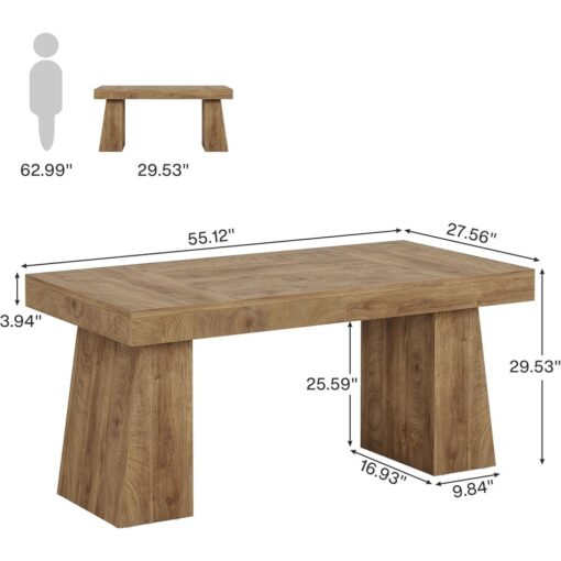 Bragg Ashford 140cm Executive Workspace Computer Desk, Oak Dimensions
