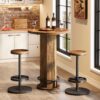 Bragg Bellamy 3-Piece Pub-style Cocktail Table & Stool Set, Rustic Brown & Black