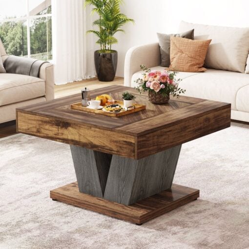 Bragg Carlton Square Coffee Table, Brown & Grey
