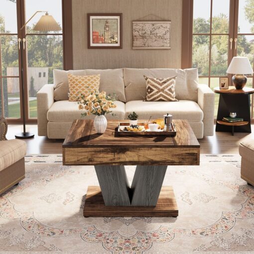 Bragg Carlton Square Coffee Table, Brown & Grey