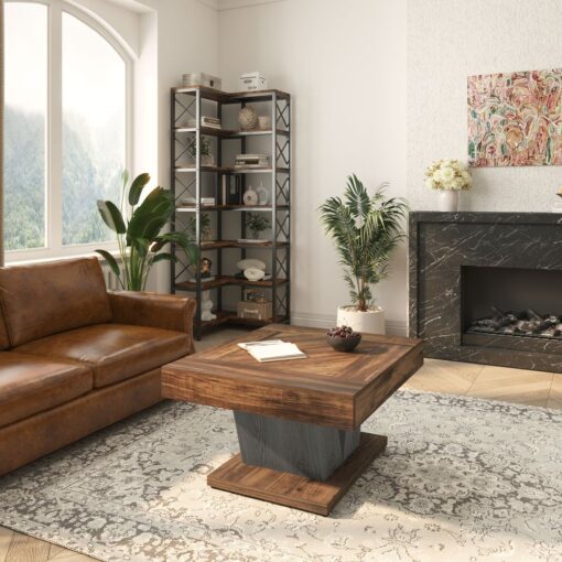 Bragg Carlton Square Coffee Table, Brown & Grey