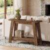 Bragg Delaney 2-Tier Farmhouse Entryway Console Table, Timber Brown