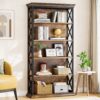 Bragg Harrow 5-Shelf Open Metal Bookcase, Brown & Black