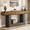 Bragg Keswick 2-Tier Farmhouse Console Table, Brown & Black