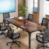 Bragg Kingsley 6-Seater Executive Desk & Conference Table, Rustic Brown & Black