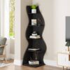 Bragg Malibu 5-Tier Wavy Corner Display Shelf, Black