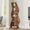 Bragg Malibu 5-Tier Wavy Corner Display Shelf, Brown