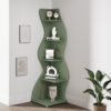 Bragg Malibu 5-Tier Wavy Corner Display Shelf, Green