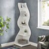 Bragg Malibu 5-Tier Wavy Corner Display Shelf, White