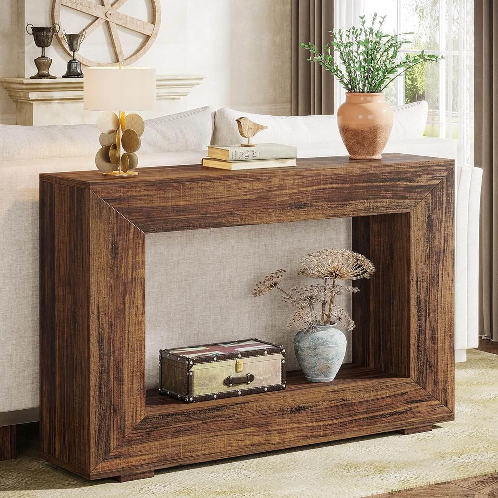 Bragg Marlow 120cm Farmhouse Console Table, Rustic Brown