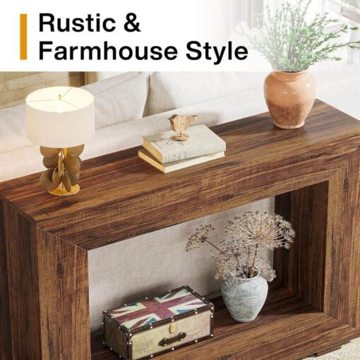 Bragg Marlow 120cm Farmhouse Console Table, Rustic Brown