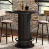 Bragg Monroe Round Bistro Cocktail Bar Table, Black