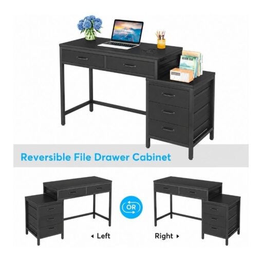 Bragg Prescott 130cm Student Computer Desk with Drawers, Black