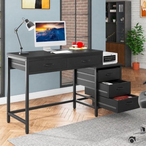 Bragg Prescott 130cm Student Computer Desk with Drawers, Black
