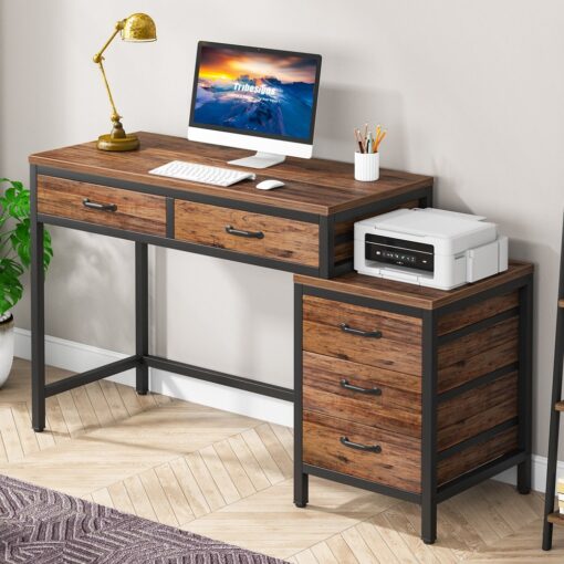 Bragg Prescott 130cm Student Computer Desk with Drawers, Black