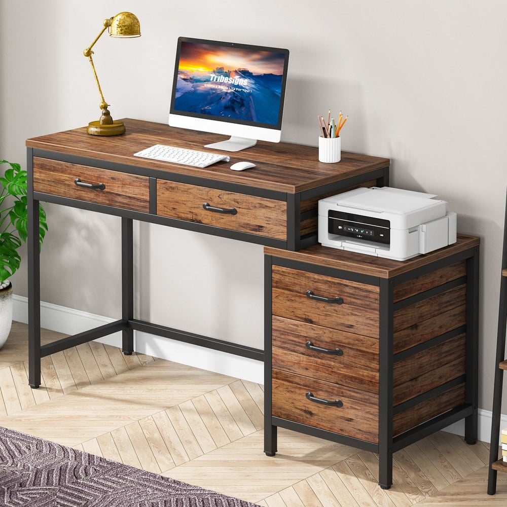 Bragg Prescott 130cm Student Computer Desk with Drawers, Black