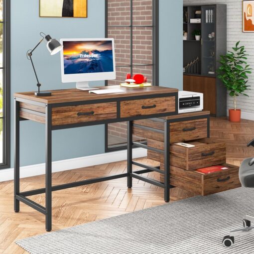 Bragg Prescott 130cm Student Computer Desk with Drawers, Black