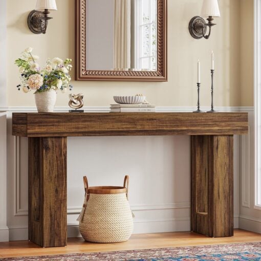 Bragg Rivington160cm Console Entryway Table, Rustic Brown