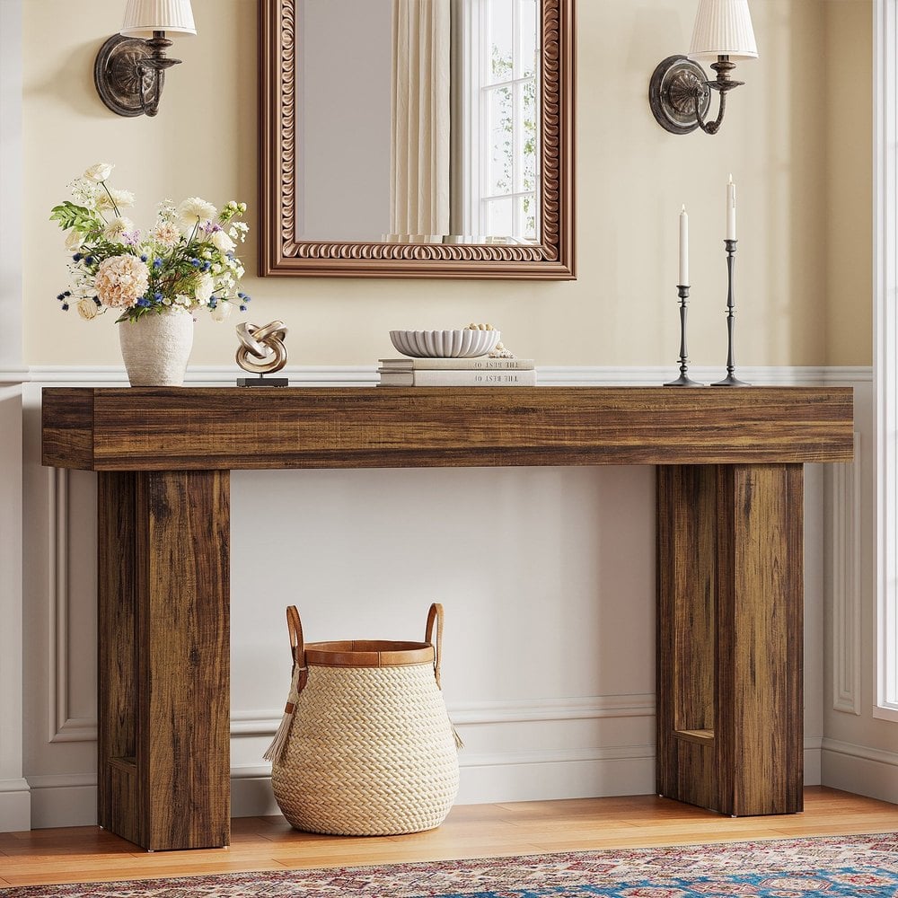 Bragg Rivington160cm Console Entryway Table, Rustic Brown