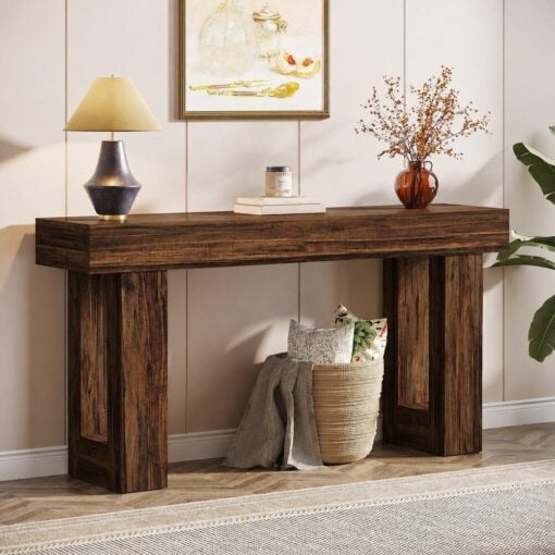 Bragg Rivington 160cm Console Entryway Table, Rustic Brown