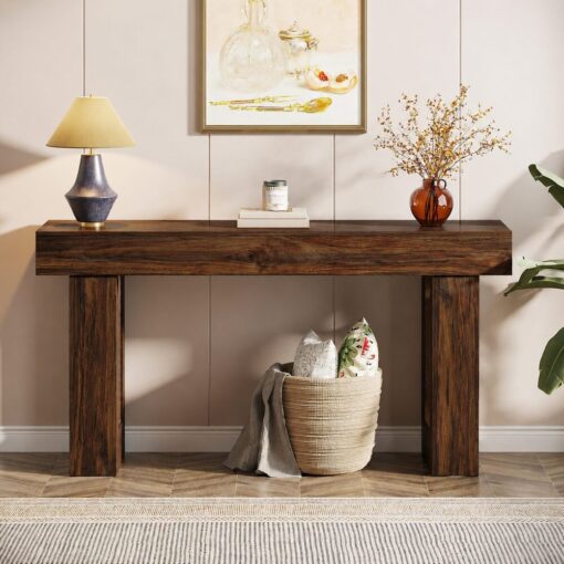 Bragg Rivington 160cm Console Entryway Table, Rustic Brown