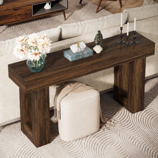Bragg Rivington 160cm Console Entryway Table, Rustic Brown