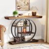 Bragg Sorrento 4-Tier Entryway Console Table, Rustic Brown & Black
