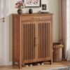Bragg Weston 5-Tier Shoe Storage Cabinet with Drawer, Caramel Brown